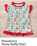 Strawberry Picnic Ruffle Dog Shirt